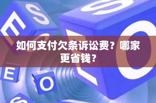 如何支付欠条诉讼费？哪家更省钱？